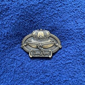 Vintage Crown Royal Brass Belt Buckle